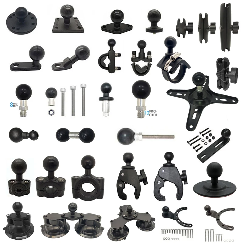 1 Inch 25mm Ball Head Adapter Motorcycle Handlebar Clamp Mount Phone Ball Head Mount Aluminum Ball Base Socket Arm Mount for Ram
