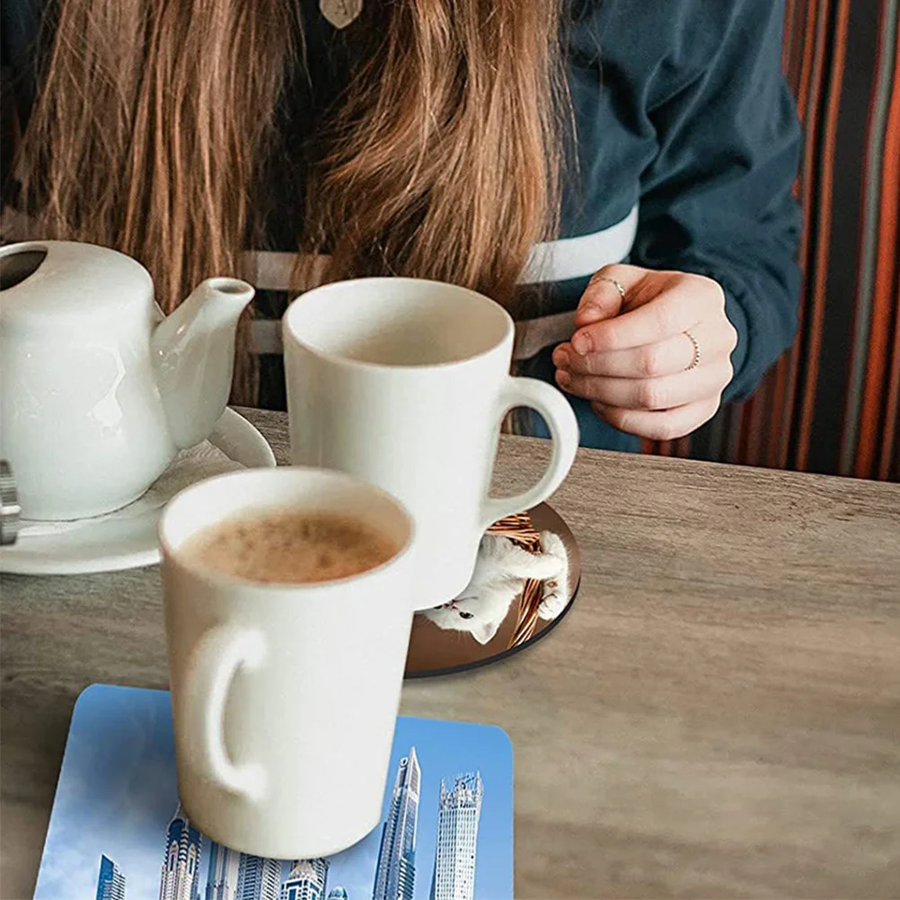 

24pcs Sublimation Coasters Blanks Round Square Neoprene Diy Heat Transfer Craft Desk Car Coffee Table Insulated Drink Holder Set