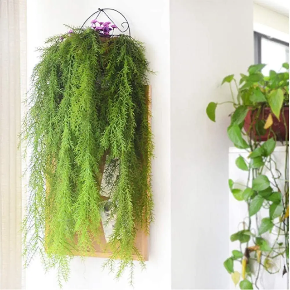 77cm Artificial Curly Seaweed Ferns Plant Plastic Lifelike Artificial Hanging Plants UV Resistant Fake Plants