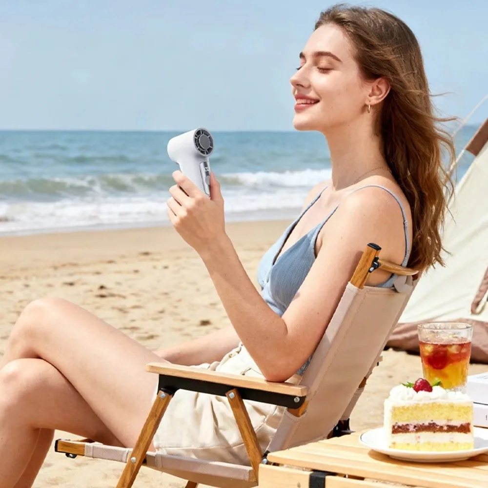Dual Mode Mini Portable Handheld Clip Fan 6 Speeds LED Display Hands-Free Fan 360° Detachable Clamp Digital Display Handheld Fan
