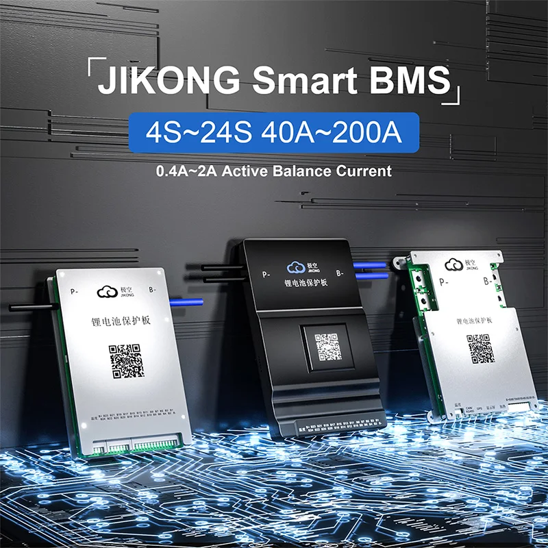 

JKBMS BT RS485 CAN Smart Active Balance Current for 8s 10s 16s 20s 21s 24s LiFePo4 Li-ion LTO Battery JIKONG Smart BMS