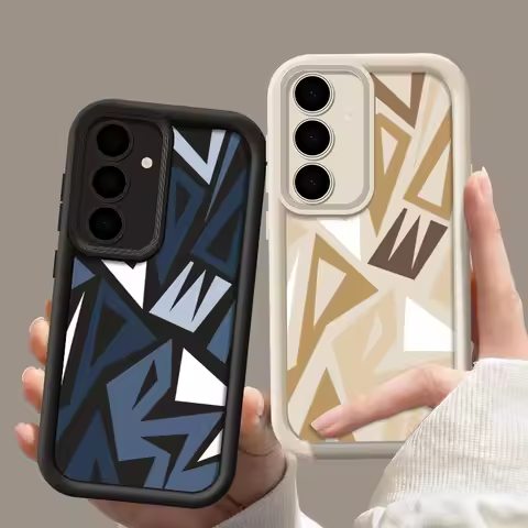 Splicing Geometric Case For Samsung Galaxy S25 S24 Ultra S23 S22 Plus S21 S20 FE A15 A16 A25 A26 A34 A35 A36 A54 A55 A56 5G Capa