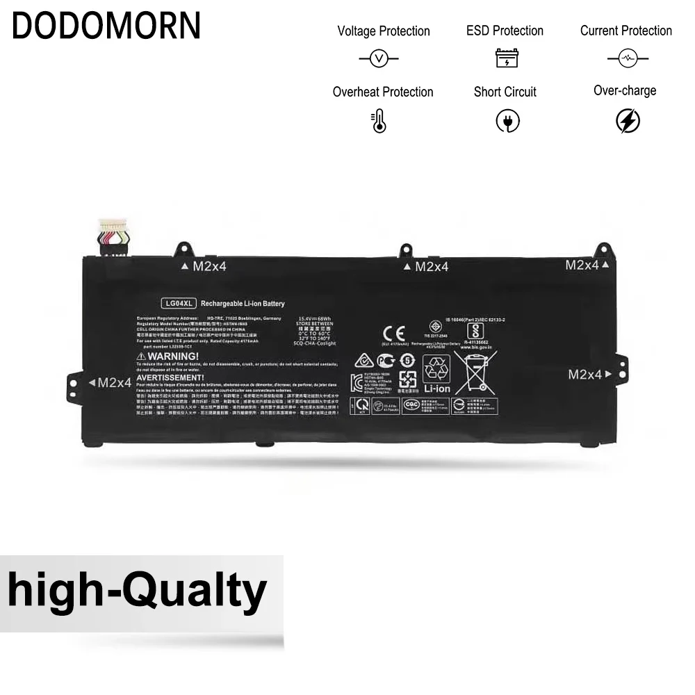 DODOMORN LG04XL بطارية الكمبيوتر المحمول ل جناح Hp 15-DK0015LA 15-CS1001LA 15-CS1002LA سلسلة 68Wh 15.4V جودة عالية