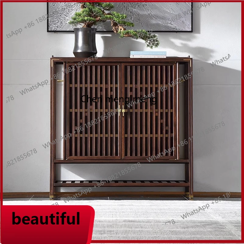 

X Solid wood shoe cabinets, ebony furniture, Zen entryway, storage, entrance hall cabinets