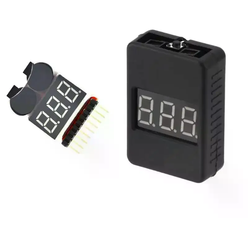 BX100 1-8S Lipo Battery Voltage Tester Low Voltage Buzzer Alarm Dual Speakers For RC Drone Model Battery Monitoring Use