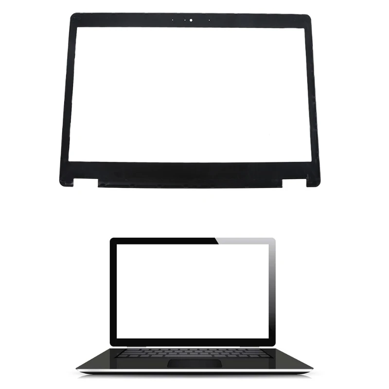 Original 09r00f tela lcd frente moldura segurança capa preto para e5480 5480