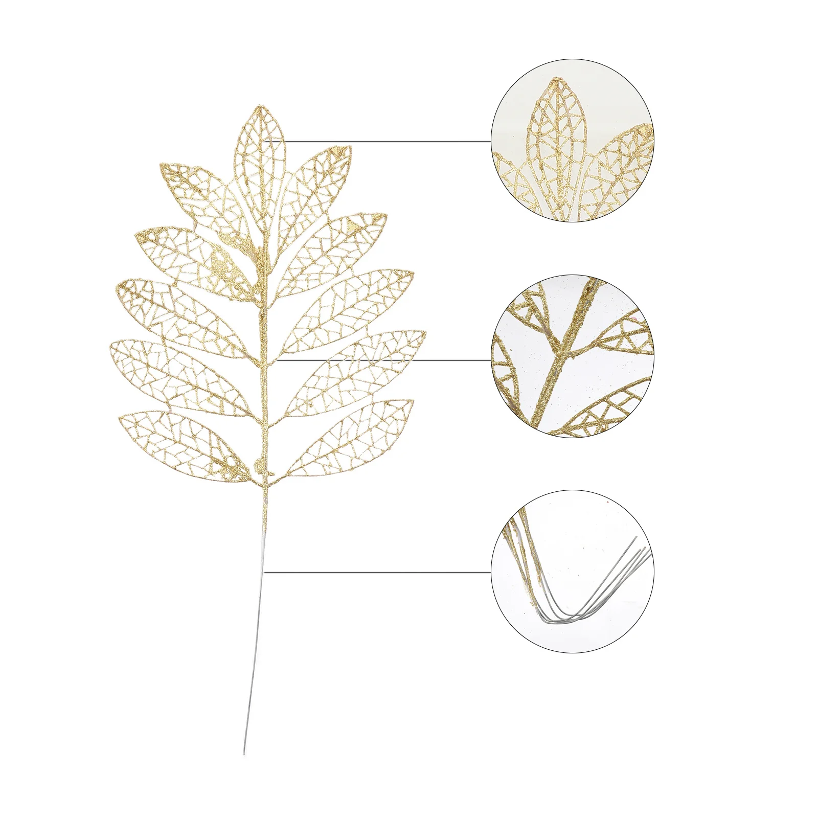 

5Pcs Simulation Rose Leaf Decor Premium Artificial Plant Leaves for Christmas Tree Pendant Home Holiday Decoration Xmas