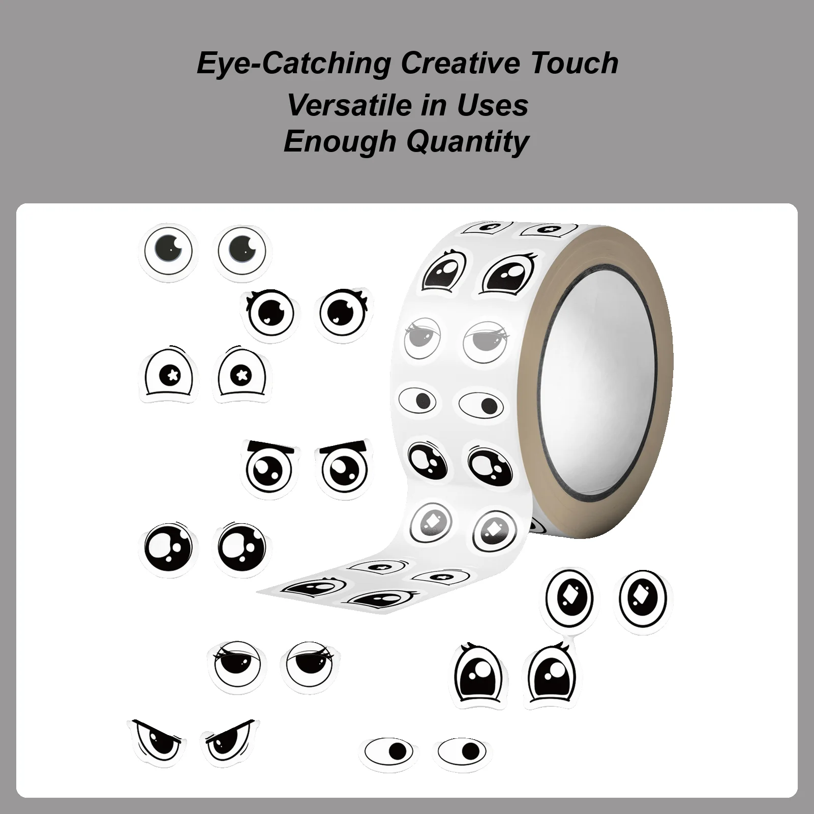 500 Sheets/roll Cute Cartoon Eye Expressions Decal Little Expressions Eye Stickers For Kids Girls Stationery Decoration