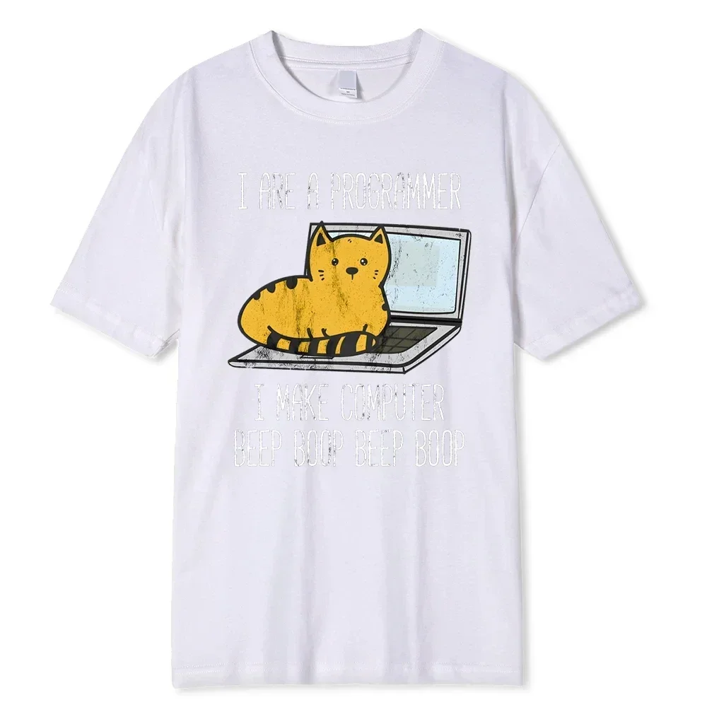 I Are Programmer I Make Computer Beep Boop Beep Boop Male T-Shirt Fashion Print T Shirt Oversize T-Shirts Summer Cotton 80551