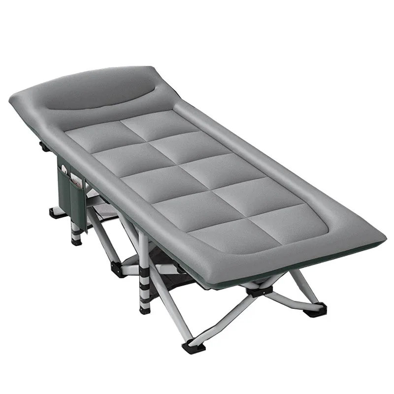 

Camping Cot Bed Outdoorfor Adults with Cushion and Pillow Folding Lounge Chair Outdoor Folding Bed for Travel Office Garden Beds