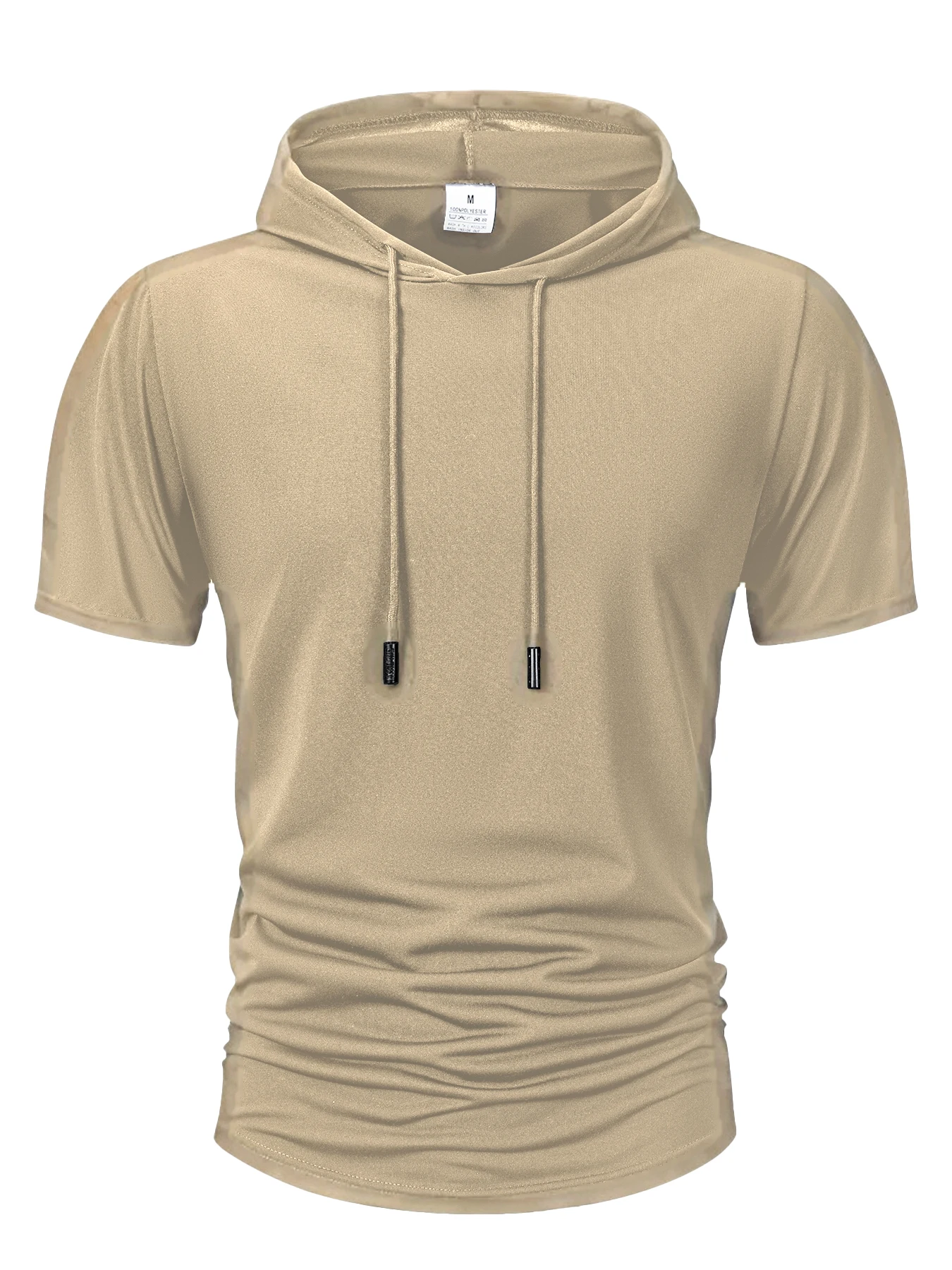 Sommer männer Mit Kapuze Sweatwear Casual Kurzarm Lose T-shirt Einfarbig Leichte Hoodie Fitness Atmungsaktive Tops – Detail 13