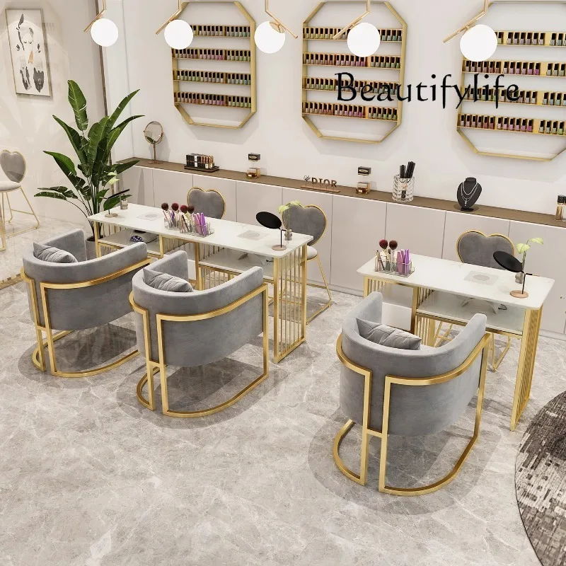 SS Gold Professionals Nail Tables Vacuum Art Equipment Cleaner Nail Table Station White Mesas Para Manicure Furniture Salon