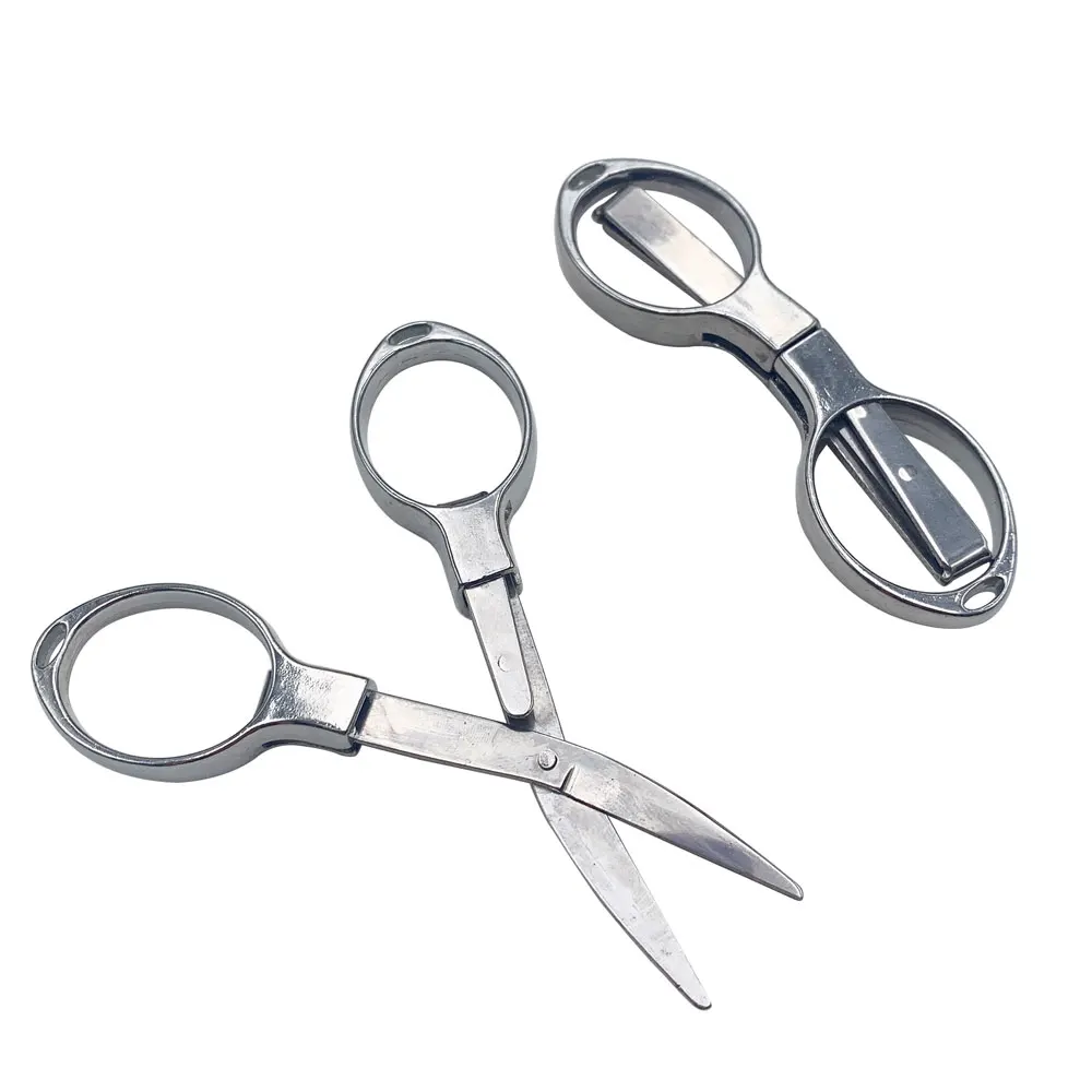 Lunettes en forme de 8 ciseaux pliants, métal, acier inoxydable, rétractable, pêche en plein air, Mini ciseaux, point de croix