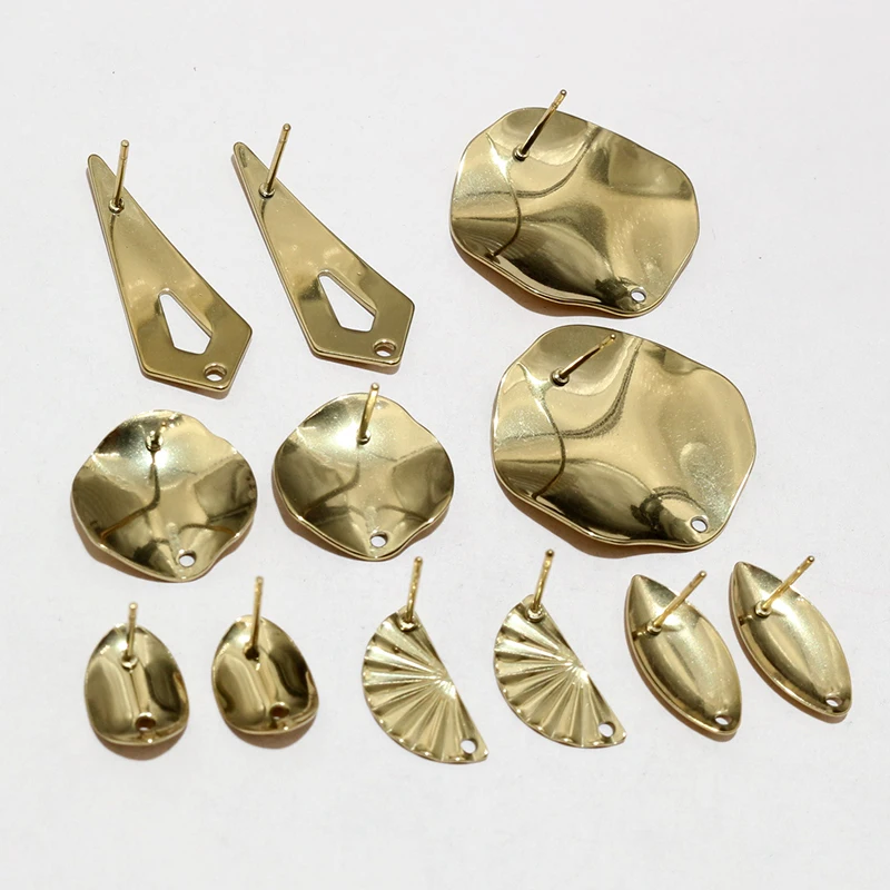 

20 шт. Нерегулярные полигональные геометрические серьги-гвоздики из нержавеющей стали золото DIY серьги аксессуары для изготовления ювелирных изделий фурнитура