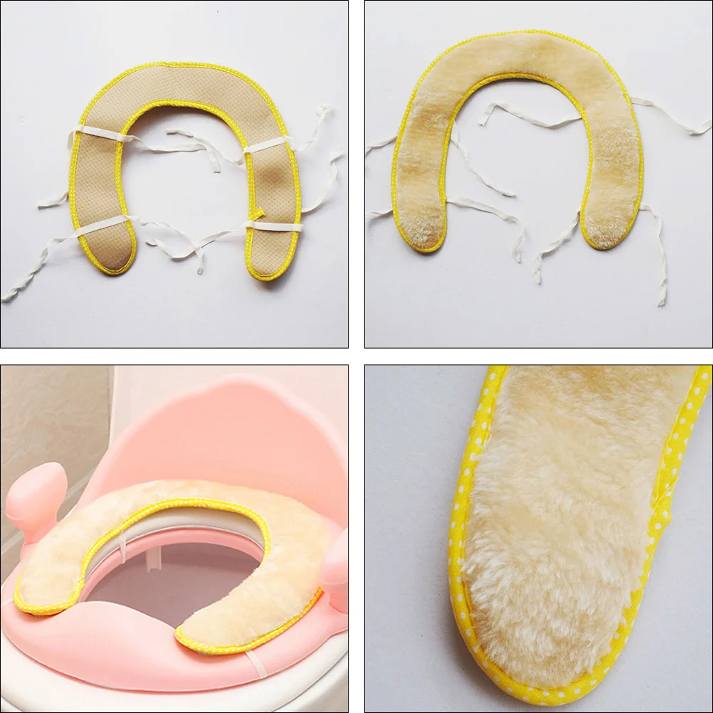 2 szt. Poduszka na sedes dla niemowląt, ciepła mata na sedes, miękka flanela, pokrowiec na sedes dla dzieci z PU, przenośny uniwersalny rozmiar