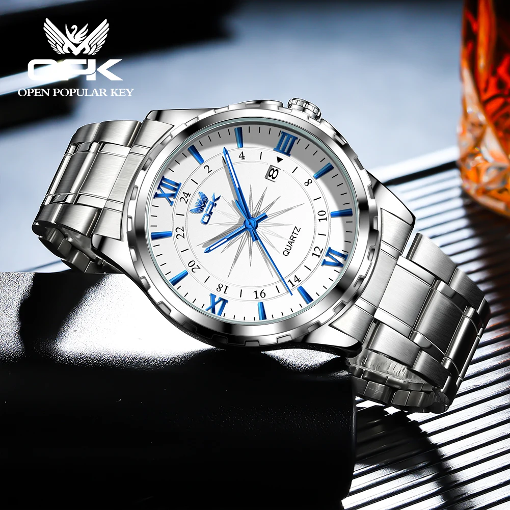 OPK Brand Men Wristwatch Waterproof Steel Belt 6003 Classic Watches sell well