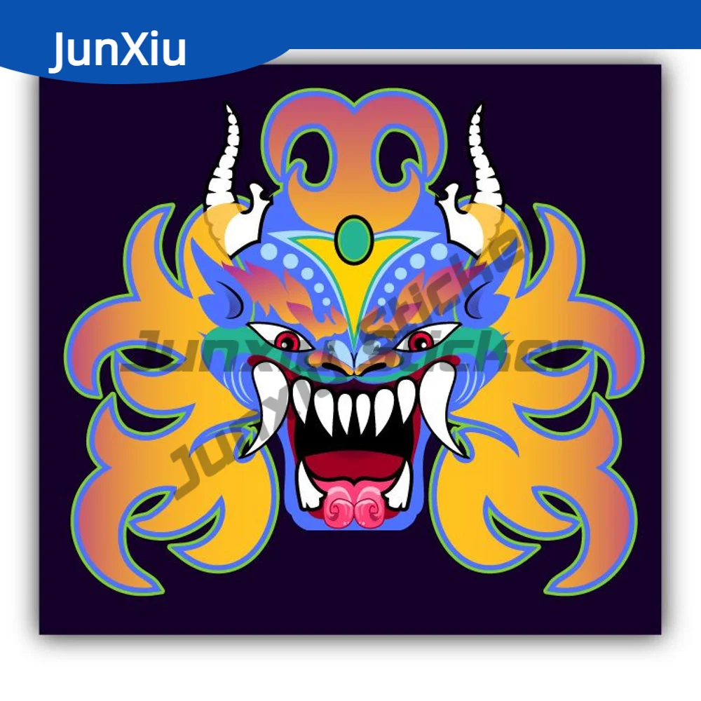 

Tibetan Dharmapala Mask Anti Scratch Exterior Decor Sticker For Car Body Suv Windshield Guitar Windows Sports Racing Bodywork