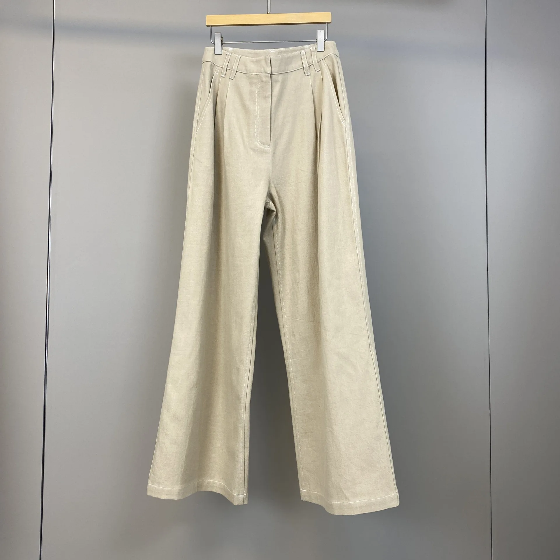 

Новые женские джинсы из чистого хлопка в стиле ретро, прямые широкие брюки, модные повседневные брюки для женщин, коллекция Весна/Лето 2026