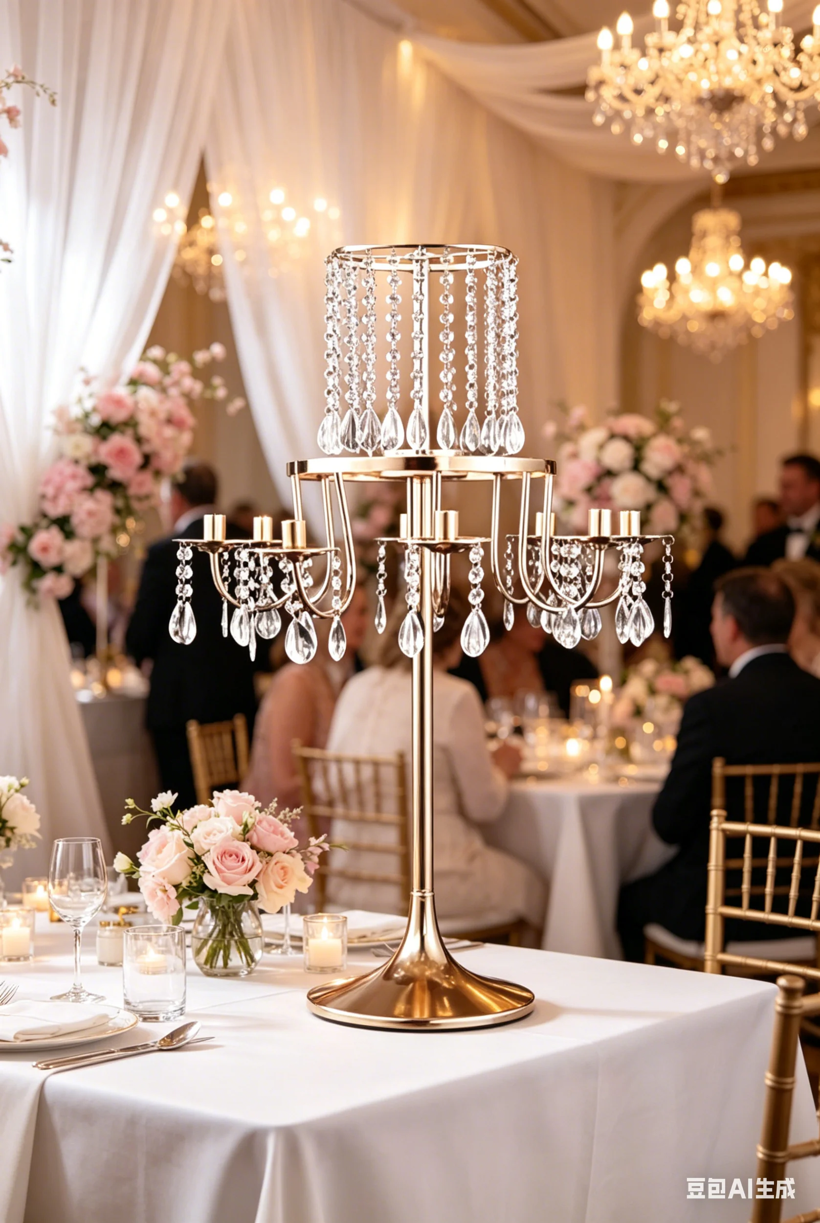 Wedding Party Supply Store Store flower ware main table wedding hall European iron shelf decoration new acrylic ornaments 4pcs