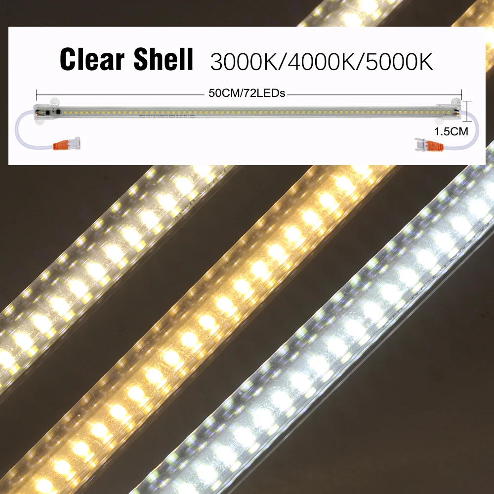 LED AC220V 50 ซม.72 LEDs ความสว่างสูง Night Bar 2835 Strip ประหยัดพลังงานโคมไฟสำหรับ Home Kitchen ตู้ Wall Decor