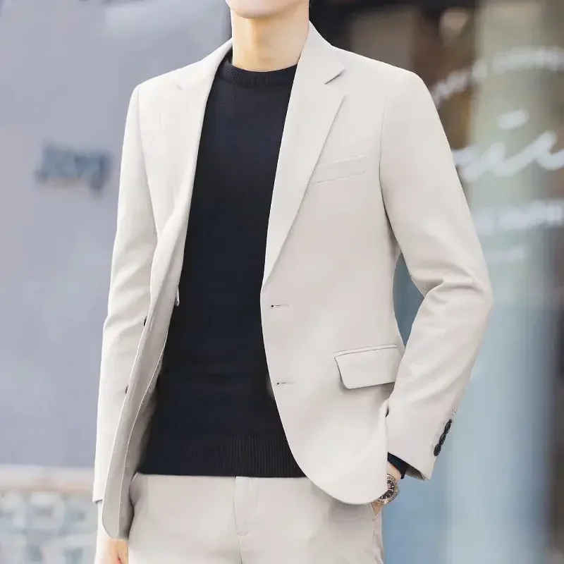 

2026 Ruffian handsome small suit men's business Korean version casual slim fit black suit jacket men's casual wear