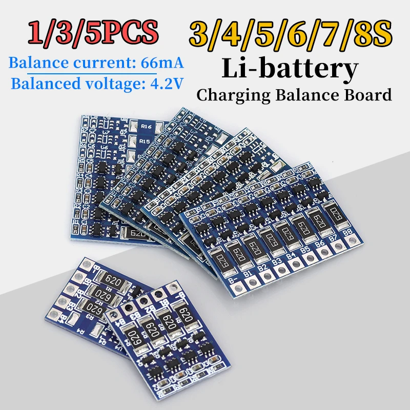 1/3/5PCS 3S 4S 5S 6S 7S 8S 21V 4.2v Li-ion Balancer 18650 Balncing Full Charge Battery Balance Function Protection Board