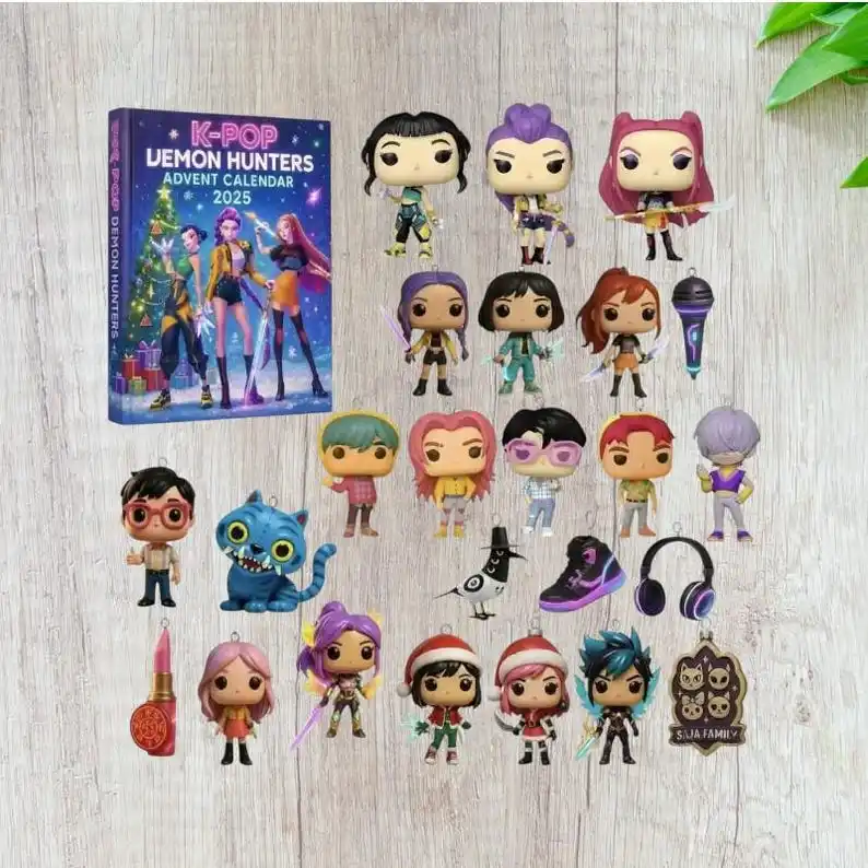 K-POP Inspired Demon Hunters Advent Calendar 2025 – Anime Girl Figures & Mini Gifts for Fans | Cute Christmas Countdown Box Set