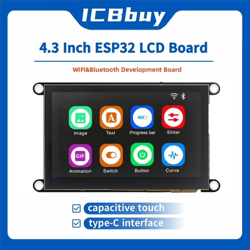 B63B-IPS Bildschirm 480X272 LCD-Anzeigemodul mit WIFI und Bluetooth kapazitivem Touchscreen LVGL-Programmierung