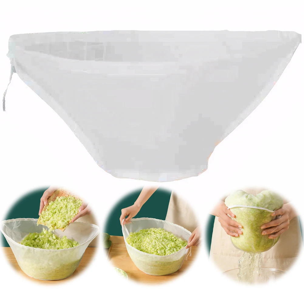 

3Pcs Nylon Fine Mesh Food Strainer Bag Reusable Filter Bag Straining Bag for Straining Almond/Soy Milk Greek Yogurt
