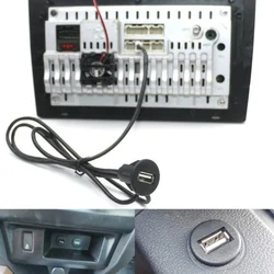 4 6 Pin Car Radio USB Female Interface Dash Board Mount Panel Extension Cable Adapter for Android Multimedia Player