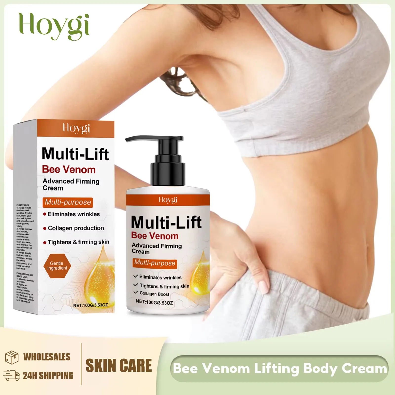 Bee Venom Cream for Body Reduce Sagging Skin Fat Firming Shaping S Curved Buttock Anti Wrinkle Multi Lifting Body Massage Lotion