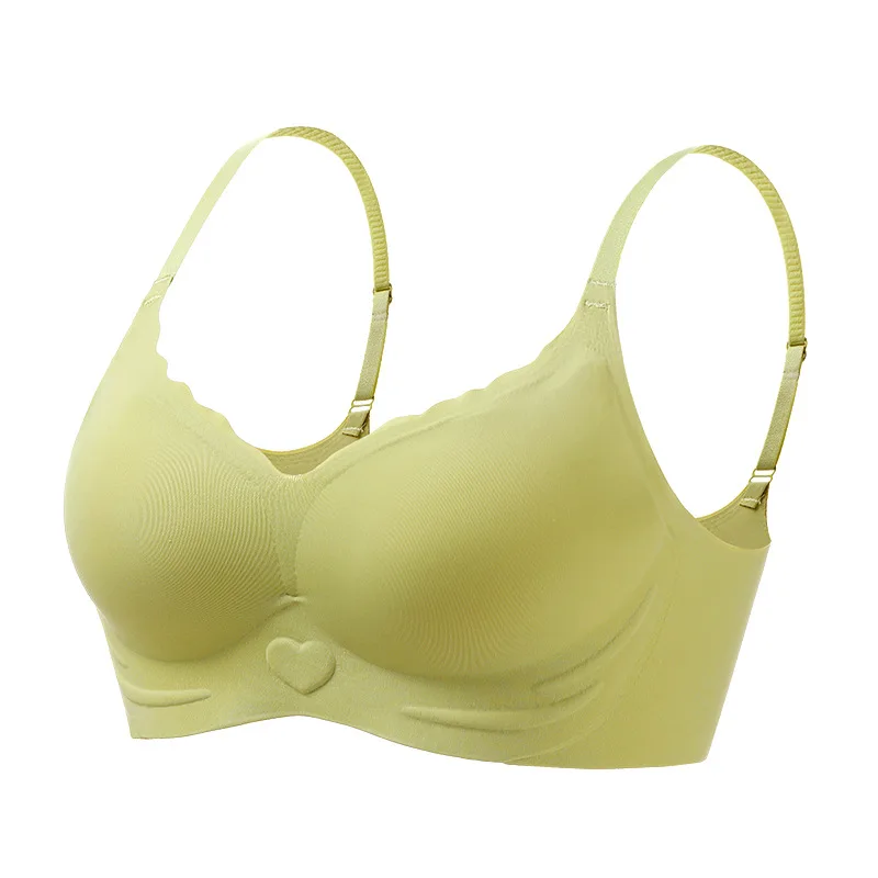 Fixed cup, jelly strip, soft support underwear, women's small breasts gathered, no steel ring, anti-sagging back, thin bra.