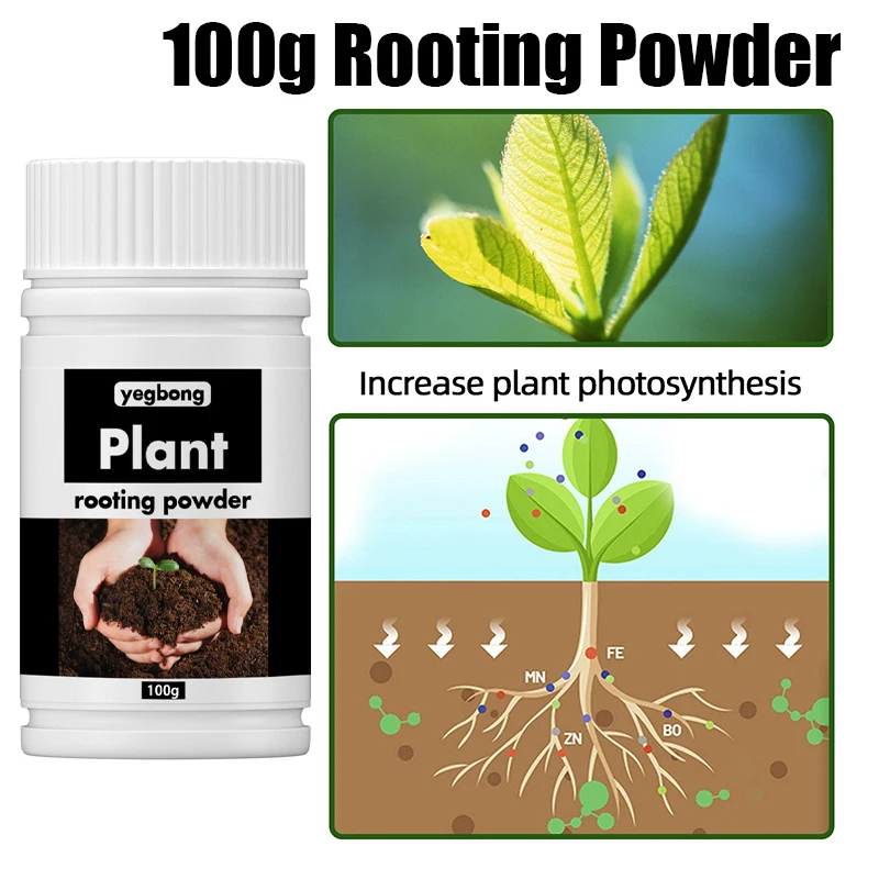 

100g Plants Rooting Powder,Rapid Rooting Nutrition for Flower Vegetable,Plant Growth Rooting Powder for Transplanting Seedlings
