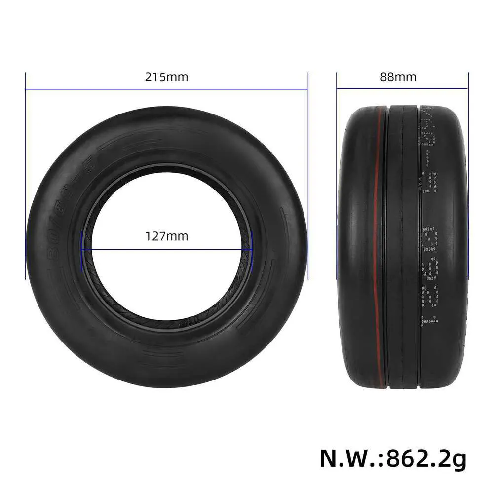 Pneu de kart infantil pequeno 80/60-5, pneu a vácuo grosso e resistente ao desgaste para mini karts elétricos ninebot, fácil de instalar e remover