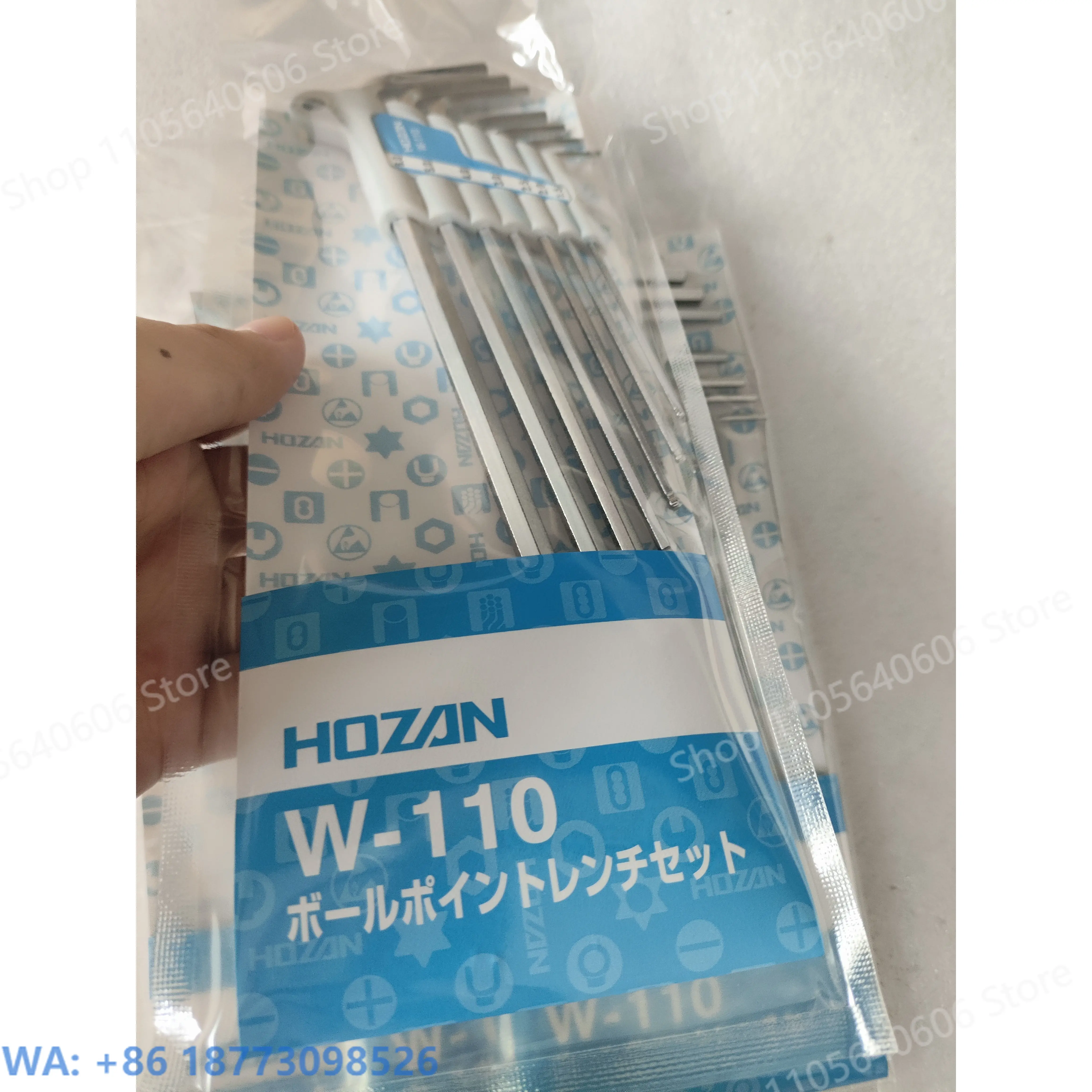 HOZAN Hexagonal Wrench Set W-110 Ball Head Wrench 7-piece Set W110 Set, Removable Single Piece
