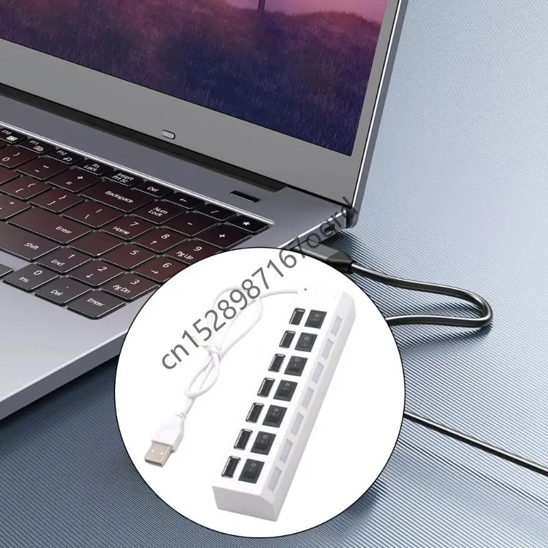 

7 порт USB2.0 Splitter USB -разветвитель с отдельными переключателями 480 Мбит / с 634a