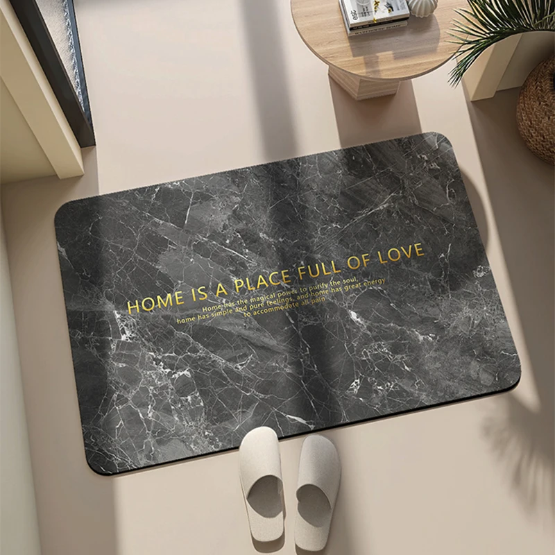 Luxury Stone Bath Mat Quick Dry Foot Mats Anti Slip Shower Bathroom Carpet Toilet Rugs Washable For Living Room