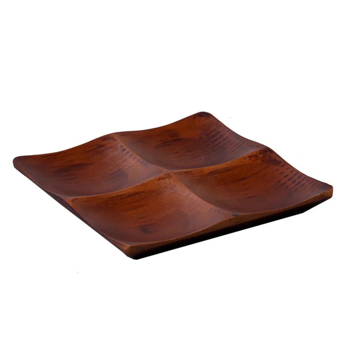 

Snack Tray with Lid Wooden Food Storage Organizer Divided Serving Plate for Candy Dried Fruit Tea Coffee Table Tray