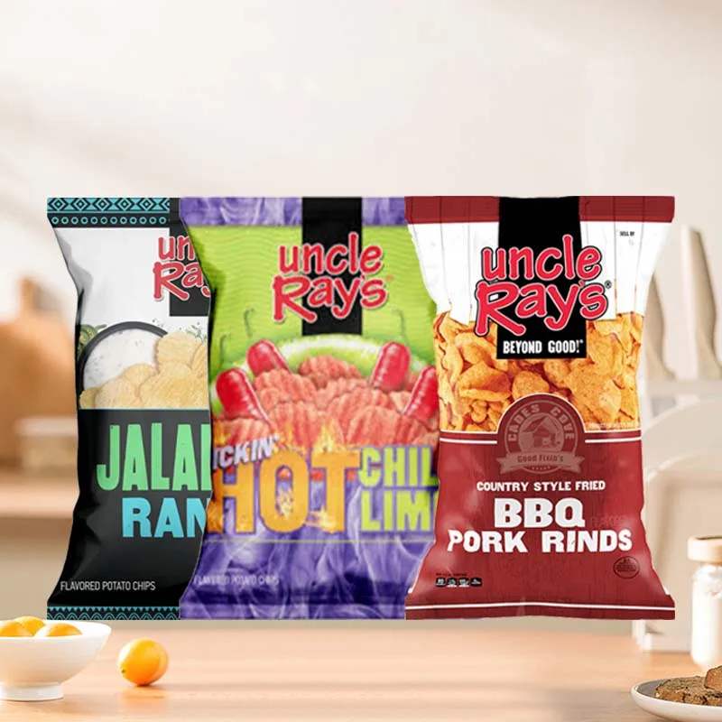 Patatine Jalapeno Ranch di Zio Ray/Patatine di lime calde del Cile di Kickin/Rinds di maiale per barbecue 2,29 once (65 g)*4 confezioni
