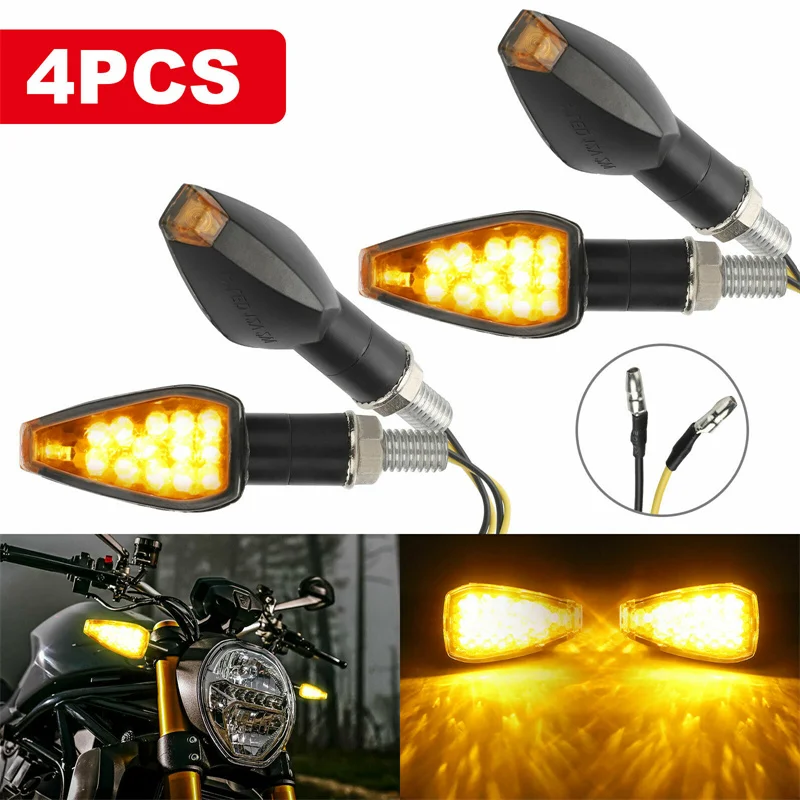 4Pcs Motorcycle Turn Signal LED Indicator Blinker Lights Front Rear Universal For Honda Yamaha Suzuki Kawasaki DUCATI APRILI