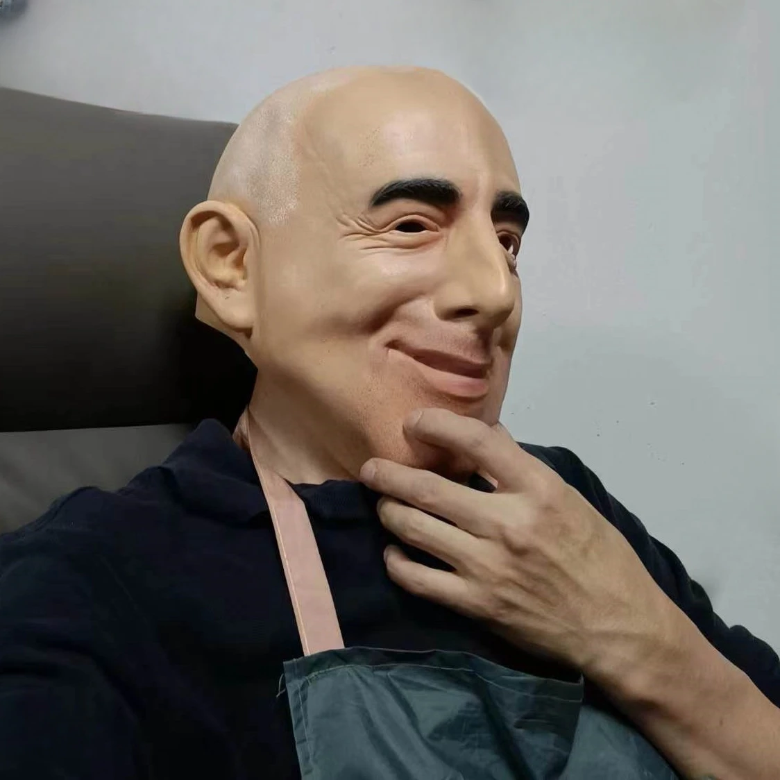 Cosplay Amazon Boss Jeff Bezos maschera divertente realistico testa calva uomo maschere a testa piena novità Horror maschere a pieno facciale in lattice Halloween