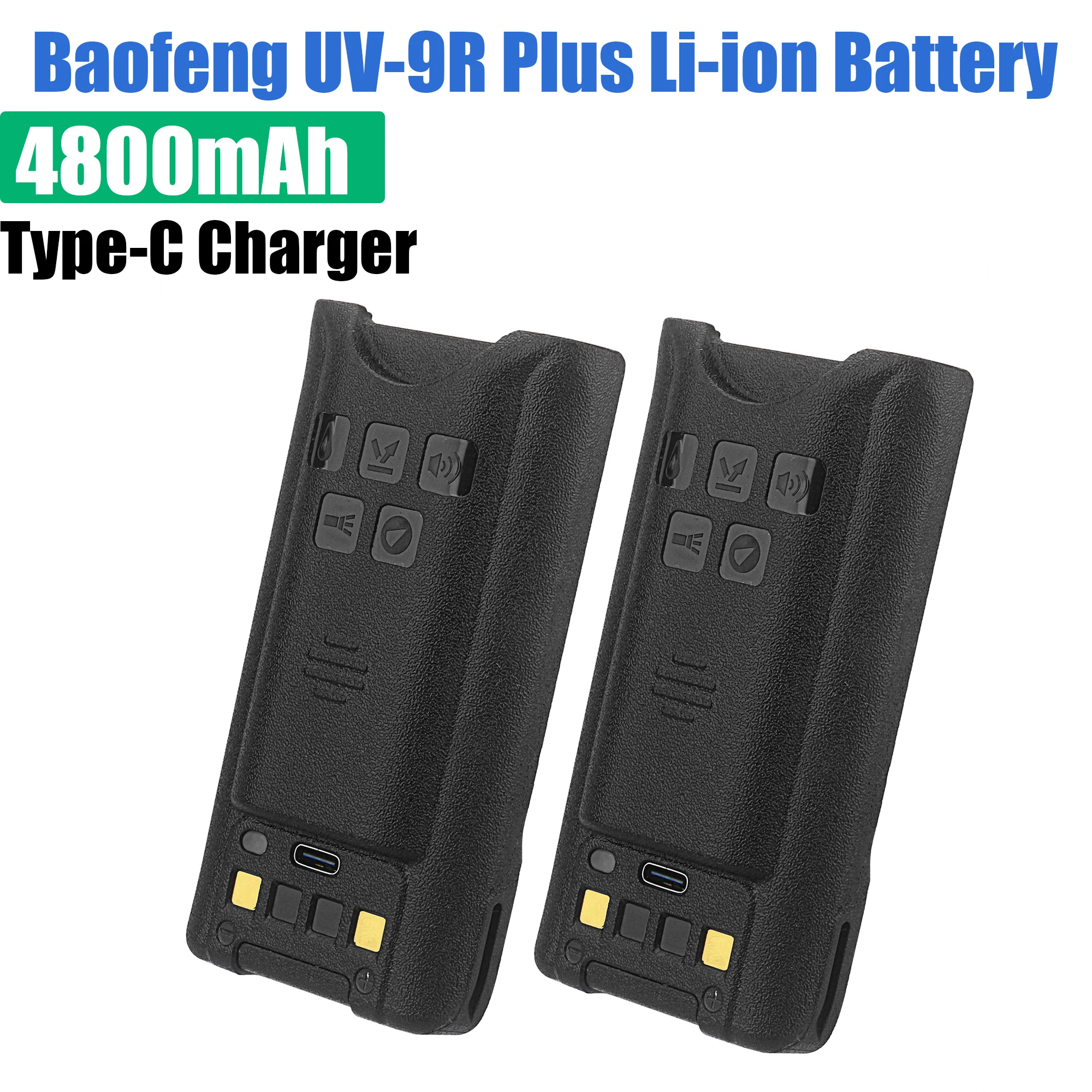 

Baofeng UV 9R Plus Walkie Talkie Li-ion Battery 4800mAh High Capacity Type-C Charging BL-9 For UV 9R Pro GMRS-9R UV-9G Ham Radio