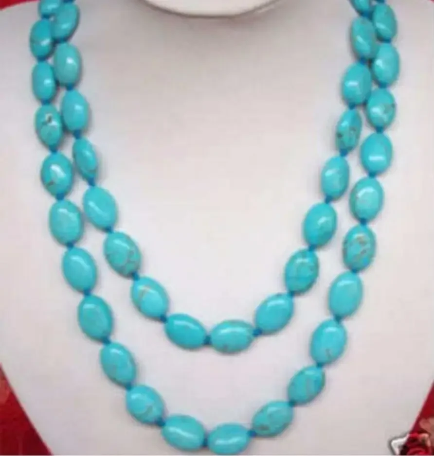 

Fashion jewelry 13x18MM blue Necklace 32"^Noble style Natural Fine jewe