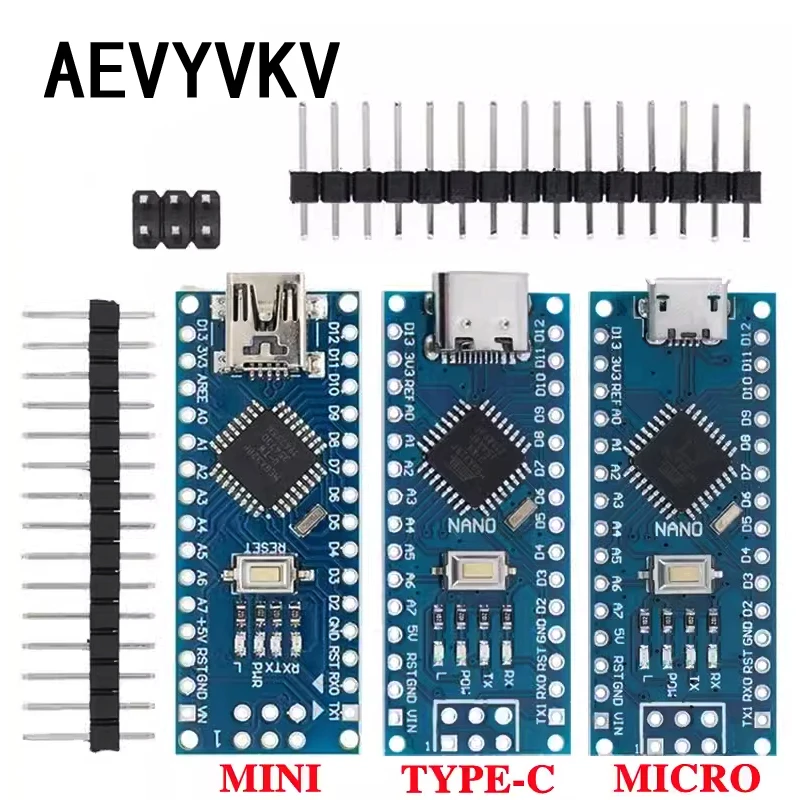 Promotion For arduino Nano 3.0 Atmega328 Controller Compatible Board Module PCB Development Board without USB V3.0 mircro type-c