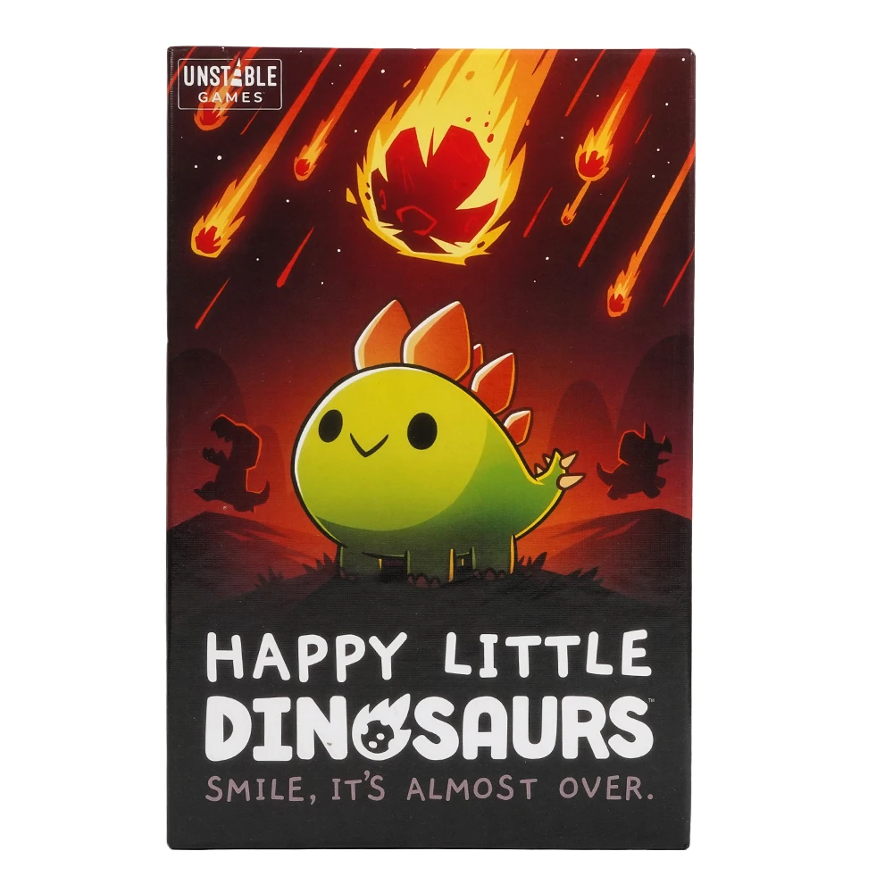 Juegos inestables Happy Little Dinosaurs Base Game, juego de cartas divertido de sabotaje competitivo, expansión de 5-6 jugadores, Tic Tac K.O.: