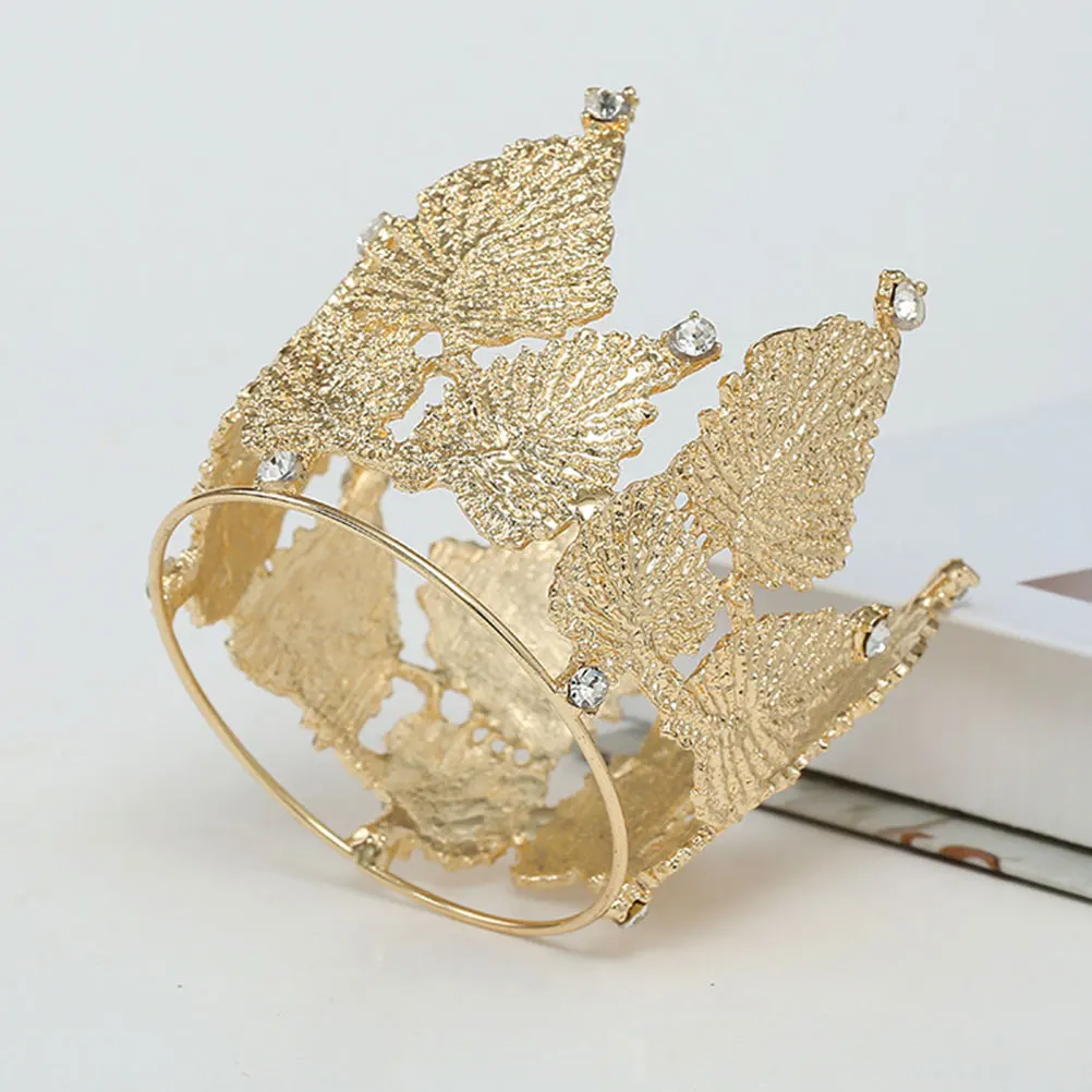 

Crown Rhinestone Cake Topper Birthday Wedding Cake Decoration Headdress Crown Ornament Golden 24K Foil Bridal Party