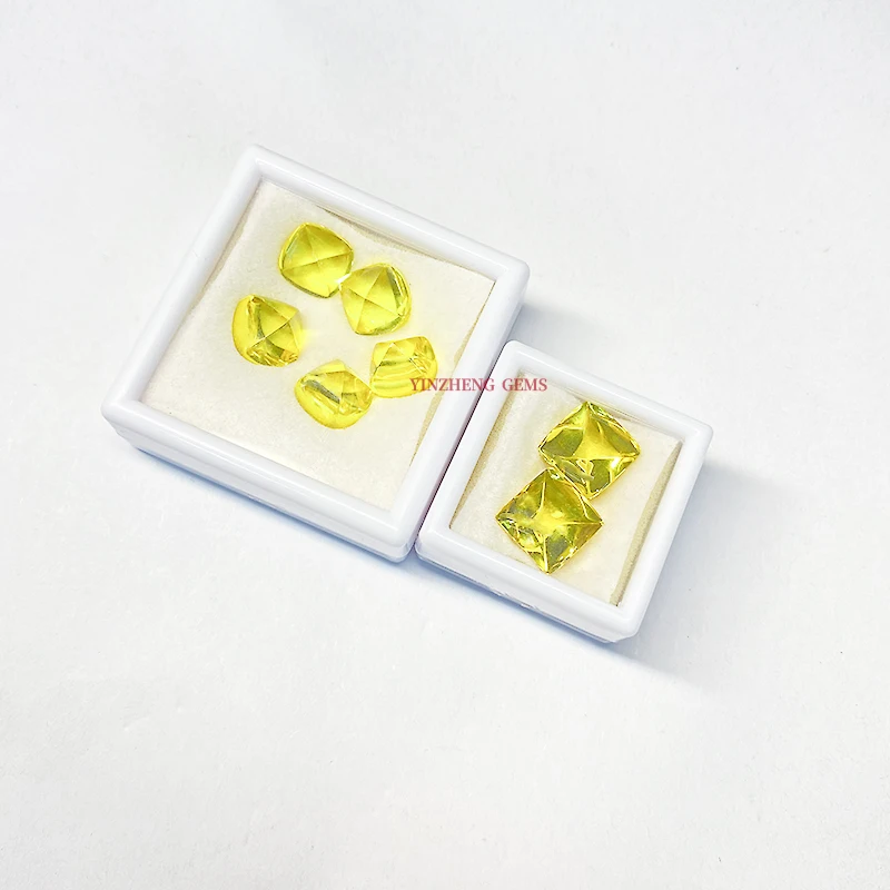 Wholesale high quality Lab grown Sugar-loaf cut shape Yellow Sapphire loose gemstones for Jewelry making material