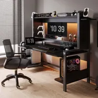 Luxury Wooden Computer Desks Office Furniture Home Student Writing Table Integrated Desk Bookshelf Simple Desktop Gaming