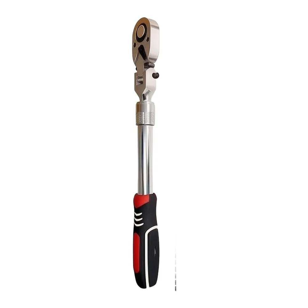 Swivel Head Ratcheting Wrench with 72 Teeth and Telescoping Handle for Accurate Fastener Engagement in Tight Locations