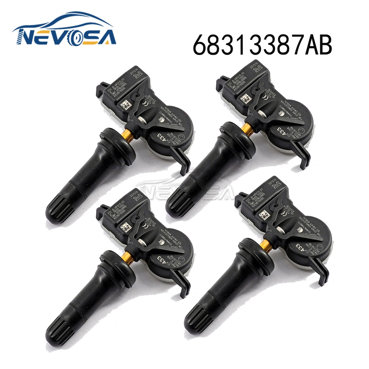 NEVOSA 68313387AB czujnik ciśnienia w oponach TPMS dla Jeep kompas Grand Cherokee Renegade Chrysler Voyager Fiat 500X Dodge Durango